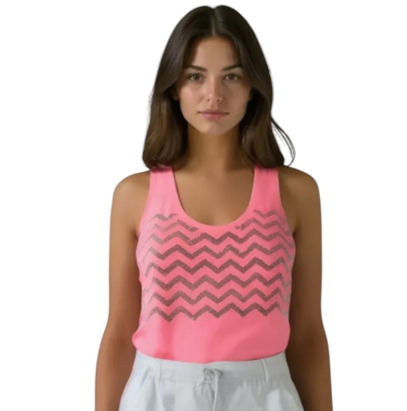 Victoria's Secret Tops - Victoria's Secret Pink Sequin Tank Top Crop Top‎ Size XS